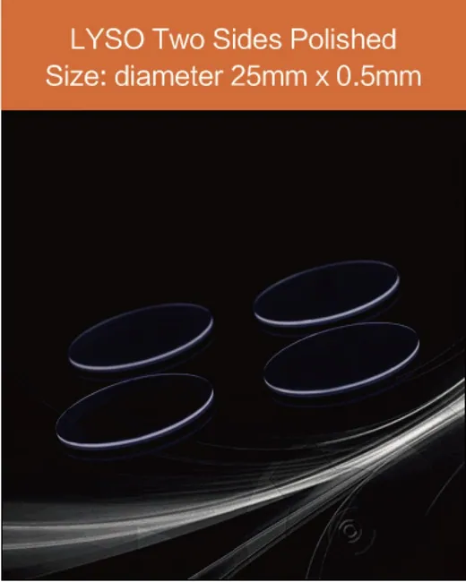 diameter 25mm x 0.5mm thickness two sides polished scintillation crystal by EPIC Crystal