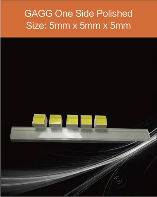 GAGG-Scintillator-5x5x5mm scintillation crystal by EPIC Crystal