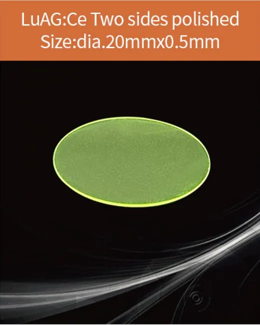 LuAG(Ce) scintillator dia.20x0.5mm scintillation crystal by EPIC Crystal