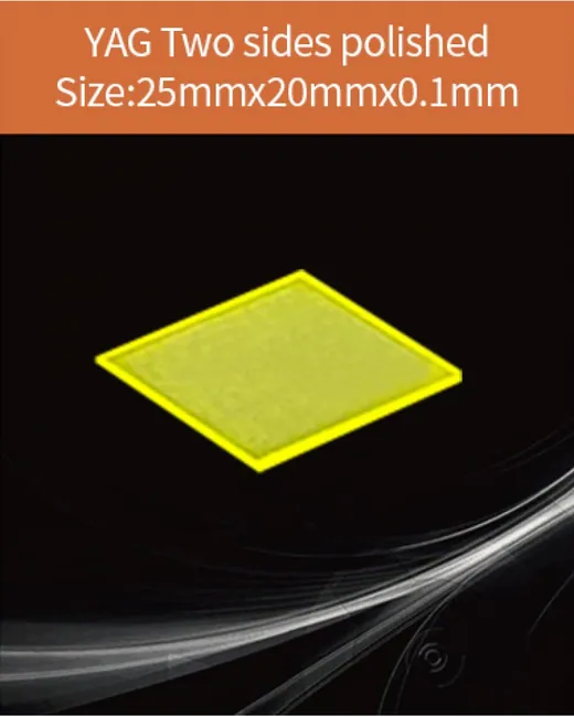 YAG(Ce) / YAP(Ce) YAG Ce 25x20x0.1mm scintillation crystal by EPIC Crystal
