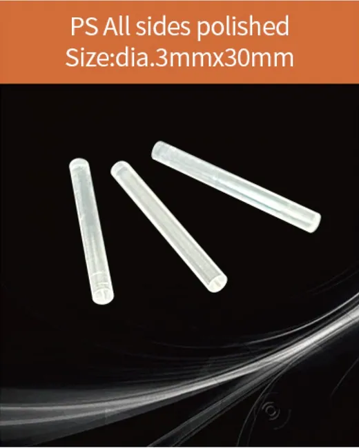 Plastic dia.3x30mm scintillation crystal by EPIC Crystal