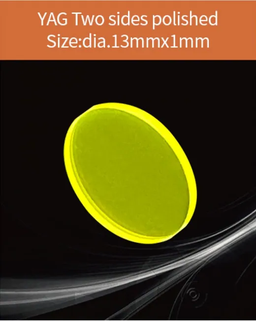 YAG diameter 13x1mm both sides polished scintillation crystal by EPIC Crystal