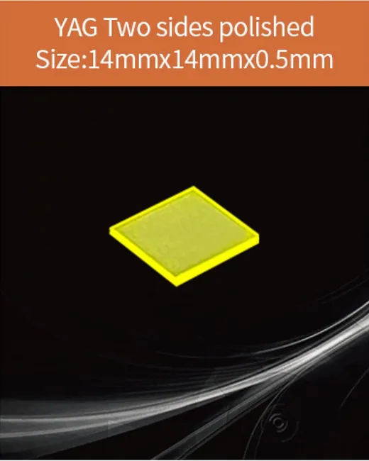 YAG(Ce) / YAP(Ce) YAG Ce 14x14x0.5mm scintillation crystal by EPIC Crystal