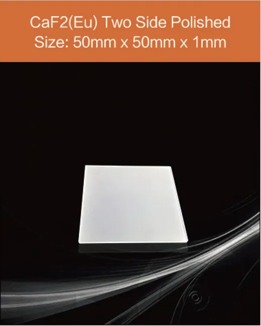 50mm x 50mm x 1mm both sides polished scintillation crystal by EPIC Crystal