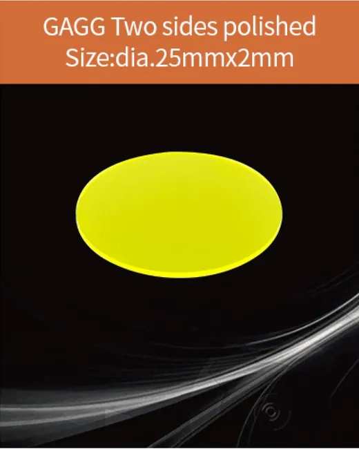 GAGG-Scintillator-dia.25x2mm scintillation crystal by EPIC Crystal