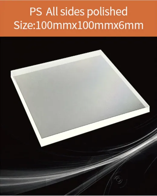 Plastic 100x100x6mm scintillation crystal by EPIC Crystal