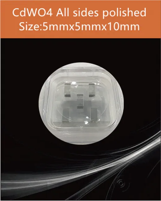 5x5x10 mm all sides polished scintillation crystal by EPIC Crystal