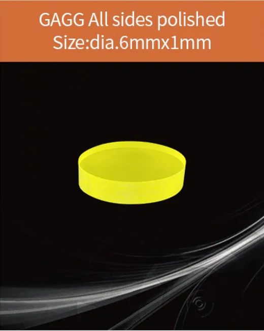 GAGG-Scintillator-dia.6x1mm scintillation crystal by EPIC Crystal