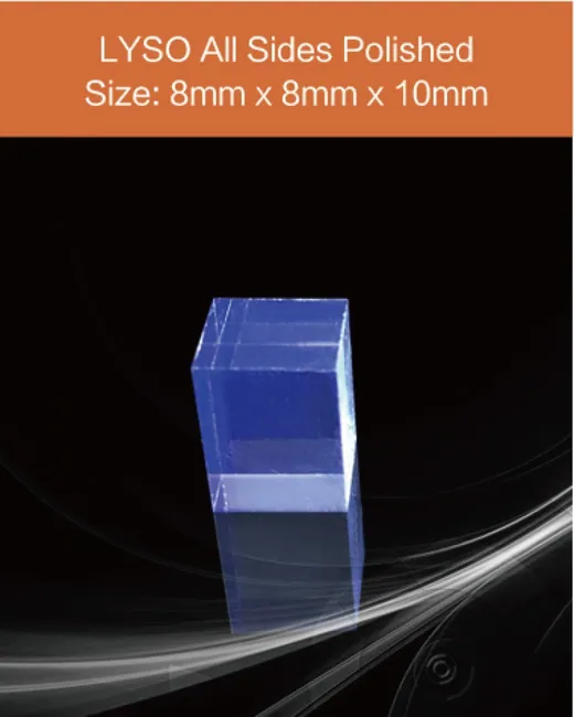 8 x 8 x 10 mm all sides polished scintillation crystal by EPIC Crystal