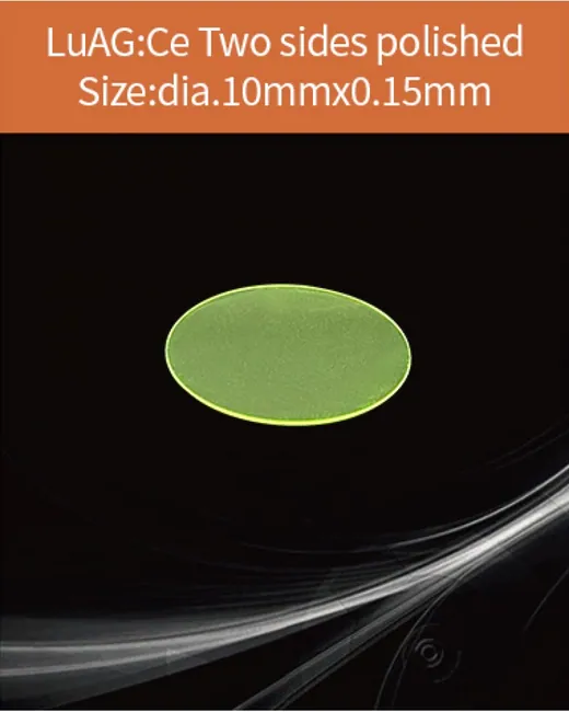 LuAG(Ce) scintillator dia.10x0.15mm scintillation crystal by EPIC Crystal