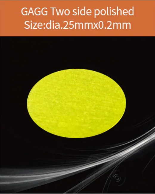 GAGG-Scintillator-dia.25x0.2mm scintillation crystal by EPIC Crystal