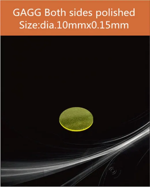 GAGG-Scintillator-dia.10x0.15mm scintillation crystal by EPIC Crystal