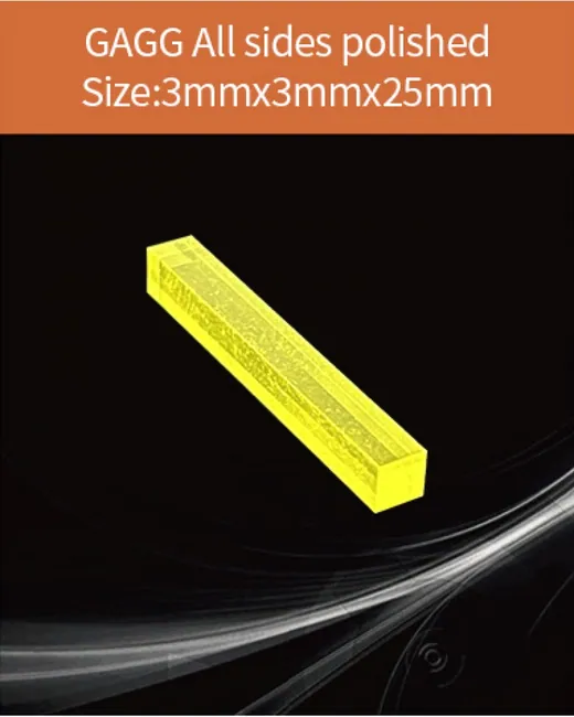 GAGG-Scintillator-3x3x25mm scintillation crystal by EPIC Crystal