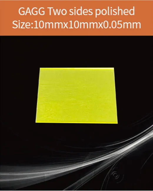 GAGG-Scintillator-10x10x0.05mm scintillation crystal by EPIC Crystal