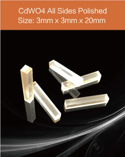 3 x 3 x 20 mm all sides polished scintillation crystal by EPIC Crystal