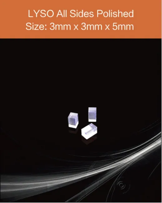 3 x 3 x 5 mm all sides polished scintillation crystal by EPIC Crystal