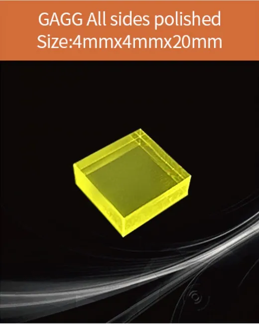 GAGG-Scintillator-20x20x5mm scintillation crystal by EPIC Crystal