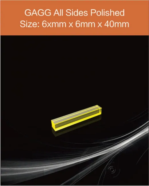 GAGG-Scintillator-6x6x40mm scintillation crystal by EPIC Crystal