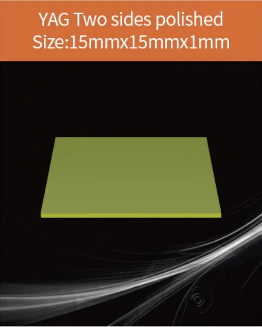 YAG 15x15x1mm both sides polished scintillation crystal by EPIC Crystal