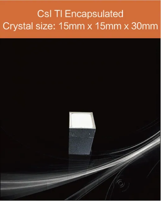 15mm x 15mm x 30mm encapsulated scintillation crystal by EPIC Crystal
