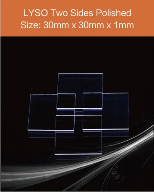 30 x 30 x 1 mm two sides polished scintillation crystal by EPIC Crystal