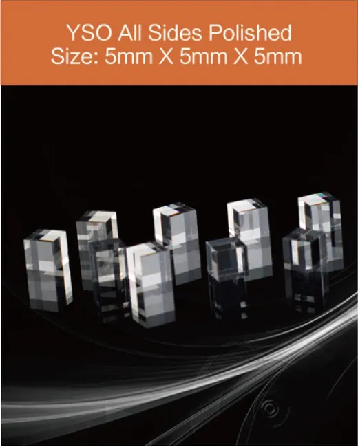 5 x 5 x 5 mm all sides polished scintillation crystal by EPIC Crystal