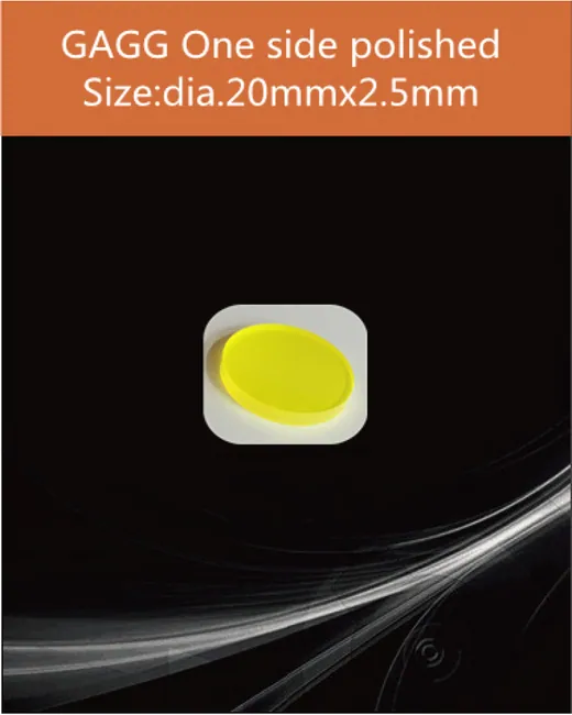 GAGG-Scintillator-dia.20x2.5mm scintillation crystal by EPIC Crystal