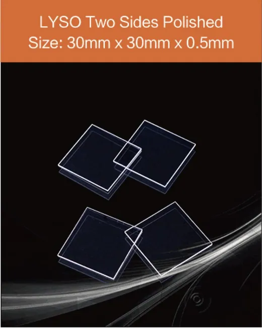 30 x 30 x 0.5 mm two sides polished scintillation crystal by EPIC Crystal