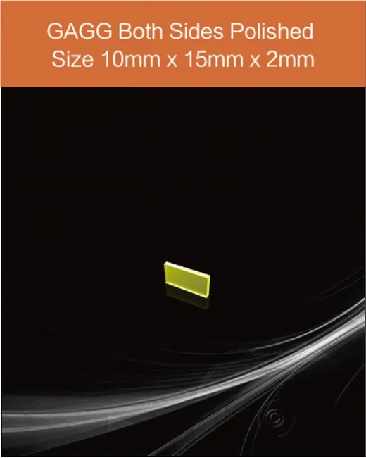 GAGG(Ce) 10x15x2mm scintillation crystal by EPIC Crystal