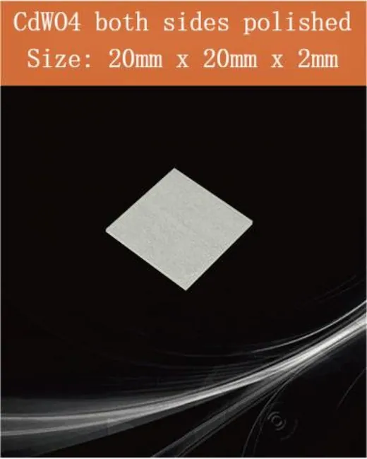 20mm x 20mm x 2mm both sides polsihed scintillation crystal by EPIC Crystal