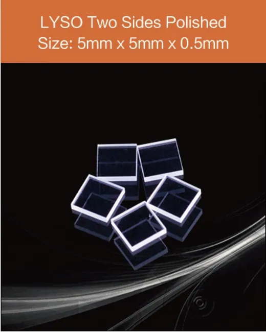 5 x 5 x 0.5 mm two sides polished scintillation crystal by EPIC Crystal
