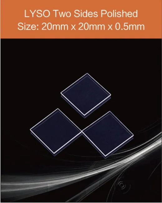 20 x 20 x 0.5mm two sides polished scintillation crystal by EPIC Crystal