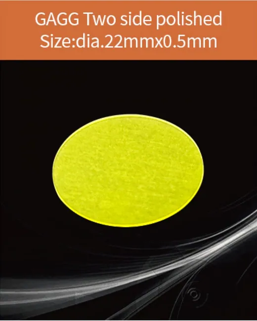 GAGG-Scintillator-dia.22x0.5mm scintillation crystal by EPIC Crystal