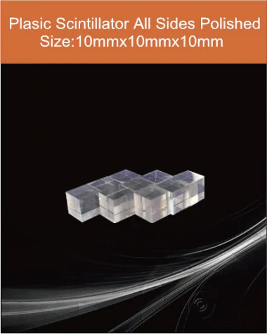 Plastic 5x5x5mm scintillation crystal by EPIC Crystal