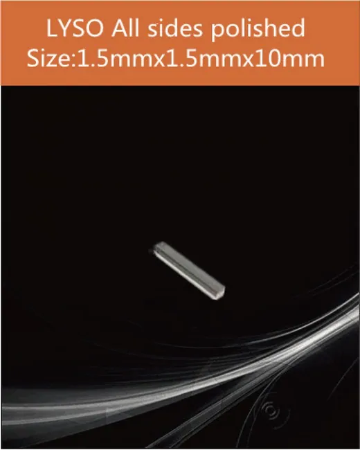 1.5 x 1.5 x 10 mm all sides polished scintillation crystal by EPIC Crystal