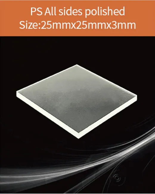 Plastic 25x25x3mm scintillation crystal by EPIC Crystal