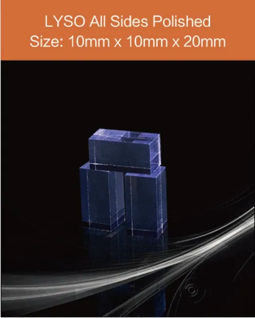 10 x 10 x 20 mm all sides polished scintillation crystal by EPIC Crystal