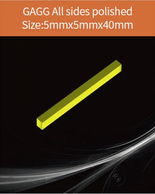 GAGG-Scintillator-5x5x40mm scintillation crystal by EPIC Crystal