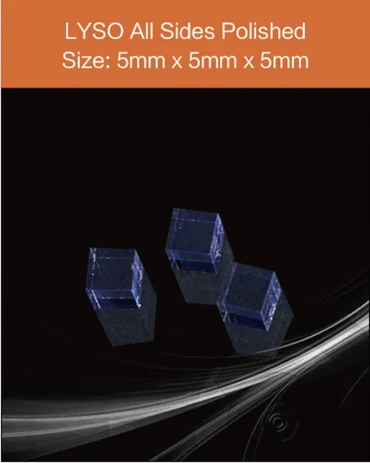 5 x 5 x 5mm all sides polished scintillation crystal by EPIC Crystal