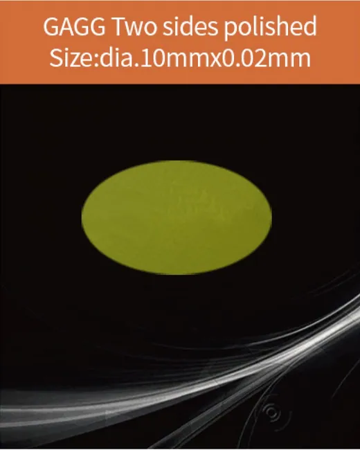 GAGG-Scintillator-dia.10x0.02mm scintillation crystal by EPIC Crystal