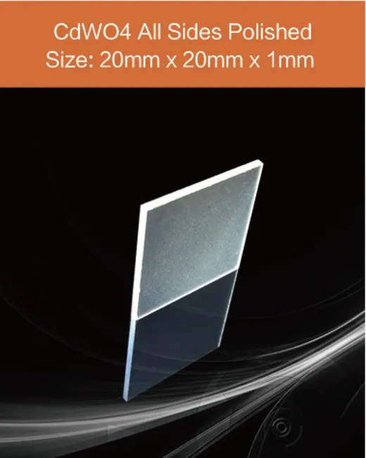 20 x 20 x 1mm both sides polished scintillation crystal by EPIC Crystal