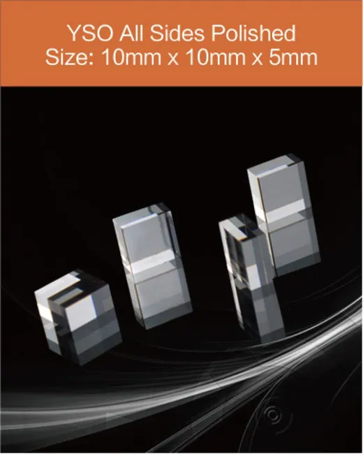 10 x 10 x 5 mm all sides polished scintillation crystal by EPIC Crystal
