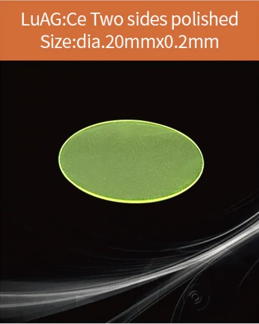 LuAG(Ce) scintillator dia.20x0.2mm scintillation crystal by EPIC Crystal