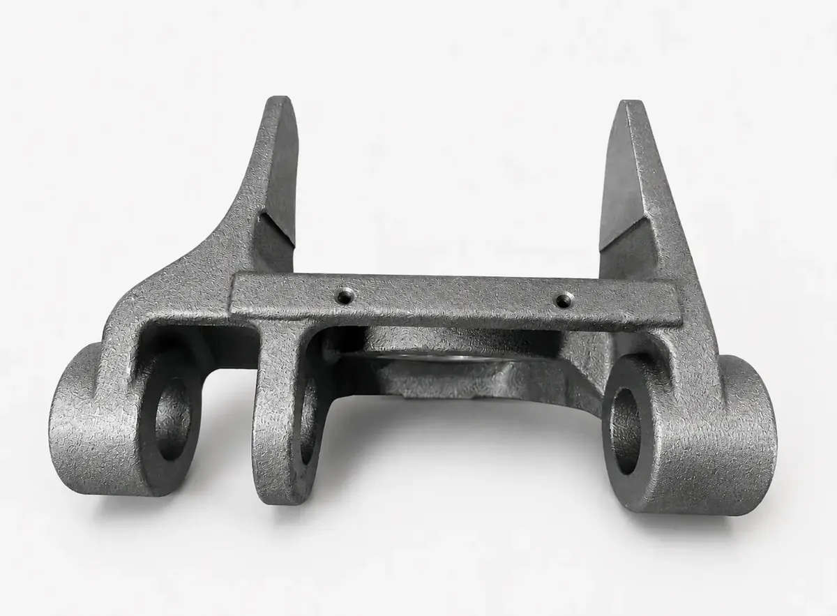 Precision cast connection and support structure with twin arms