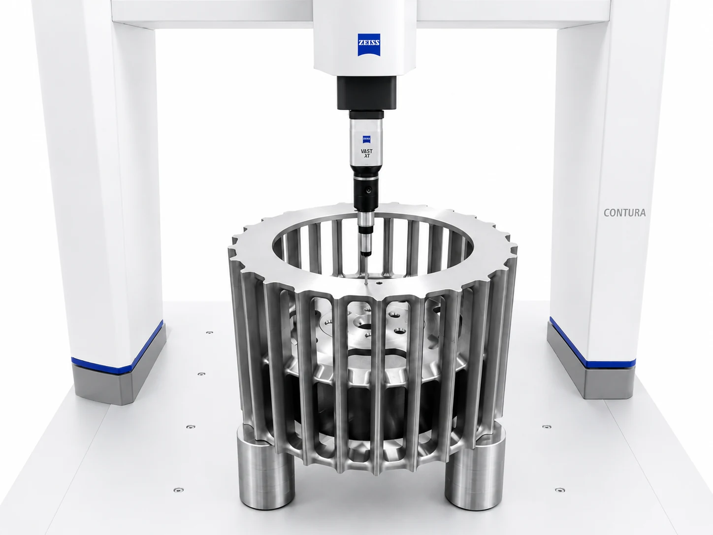 Precision cast component set up on a coordinate measuring machine