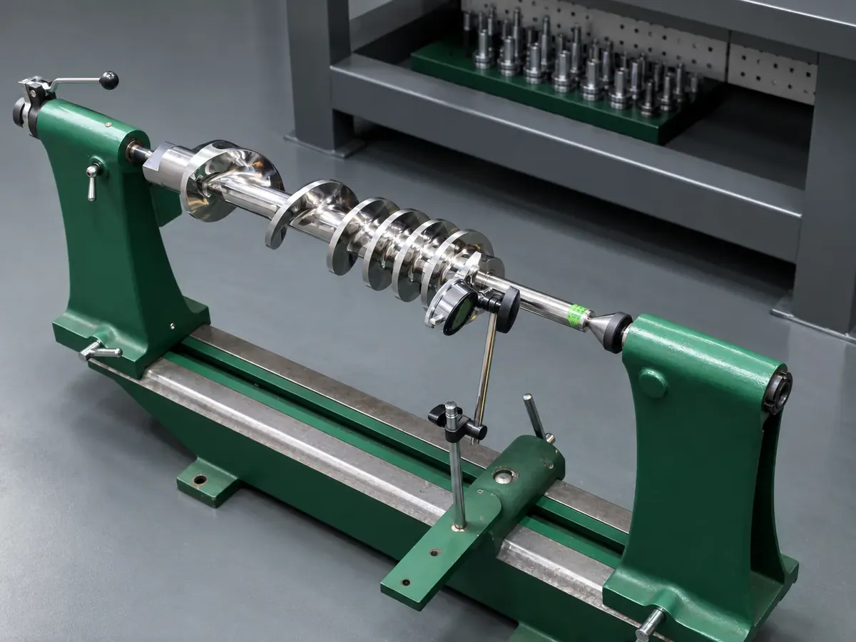 Stainless steel machinery assembly mounted on a green machine frame