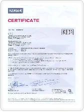 KEMA certificate