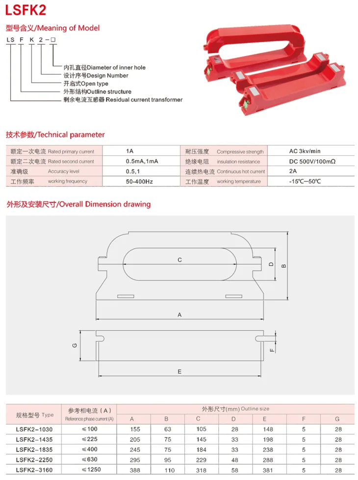 LSY Residual Fire Monitor CT specification