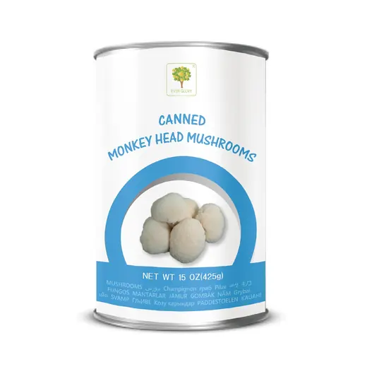 Canned Monkey Head Mushrooms product can on white background