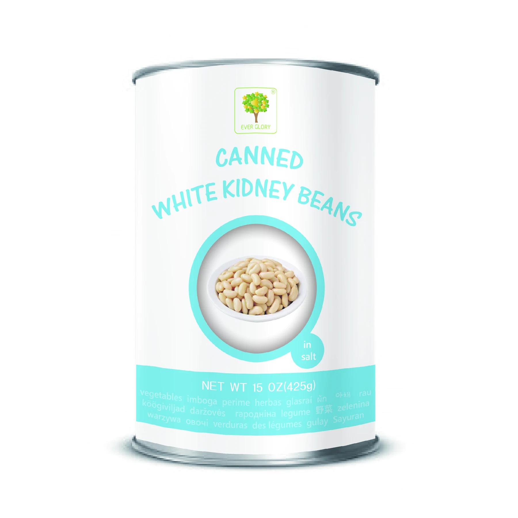 Mockup of a can of white kidney beans